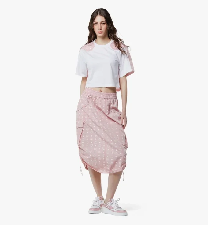 Laurel Cropped T-Shirt in Organic Cotton and Monogram Econyl®