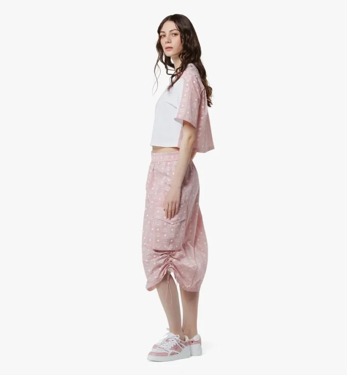 Laurel Cropped T-Shirt in Organic Cotton and Monogram Econyl®