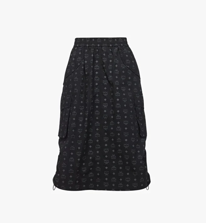 Monogram Midi Skirt in Recycled Nylon
