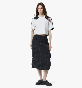 Monogram Midi Skirt in Recycled Nylon