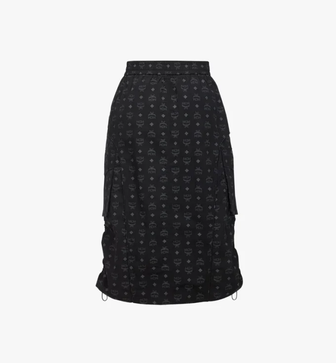 Monogram Midi Skirt in Recycled Nylon
