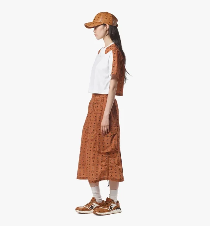 Monogram Midi Skirt in Recycled Nylon