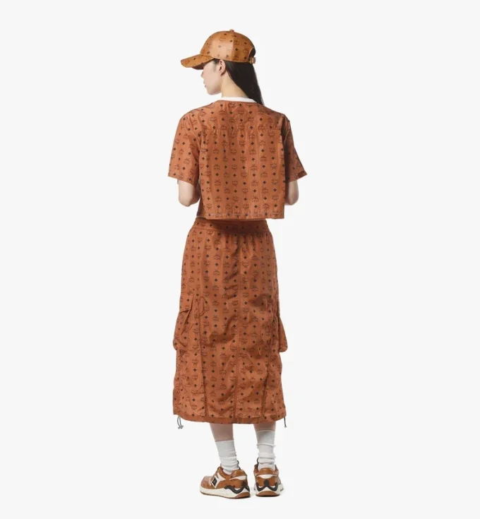 Monogram Midi Skirt in Recycled Nylon
