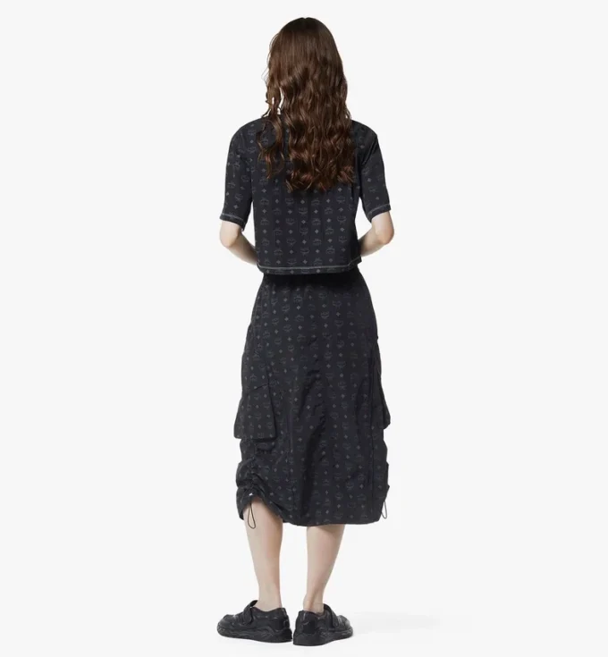 Monogram Midi Skirt in Recycled Nylon