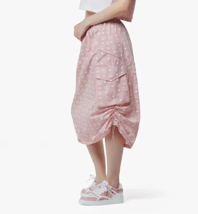 Monogram Midi Skirt in Recycled Nylon