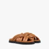 Monogram Print Cross Sandals in Lambskin