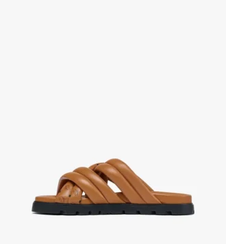 Monogram Print Cross Sandals in Lambskin
