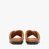 Monogram Print Cross Sandals in Lambskin