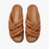 Monogram Print Cross Sandals in Lambskin