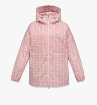 Monogram Print Hooded Windbreaker in Recycled Nylon
