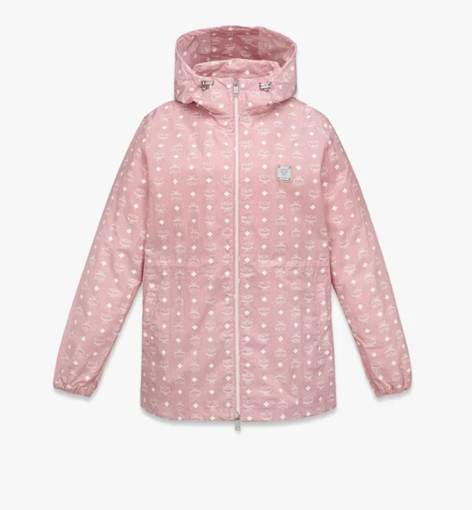 Monogram Print Hooded Windbreaker in Recycled Nylon