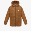 Monogram Print Hooded Windbreaker in Recycled Nylon