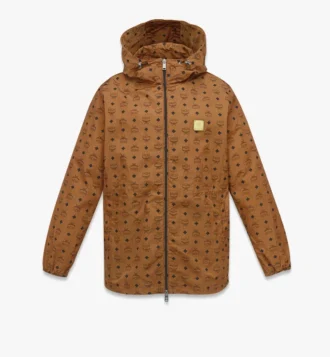Monogram Print Hooded Windbreaker in Recycled Nylon