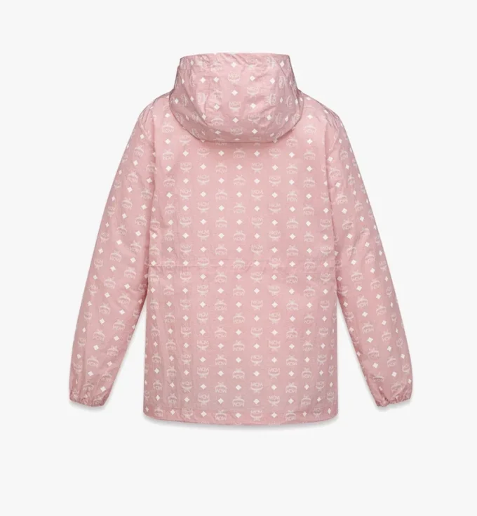 Monogram Print Hooded Windbreaker in Recycled Nylon