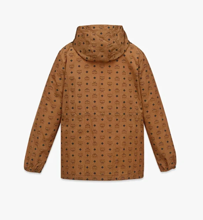 Monogram Print Hooded Windbreaker in Recycled Nylon