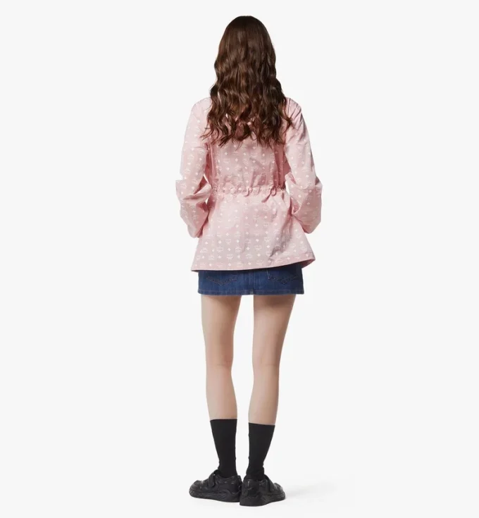 Monogram Print Hooded Windbreaker in Recycled Nylon