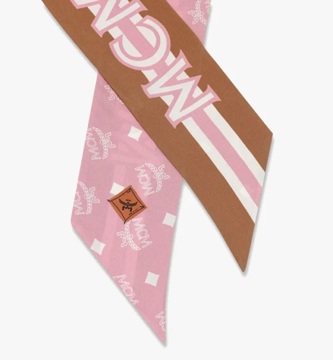Monogram Print Petite Scarf in Organic Silk Monogram Print Petite Scarf in Organic Silk