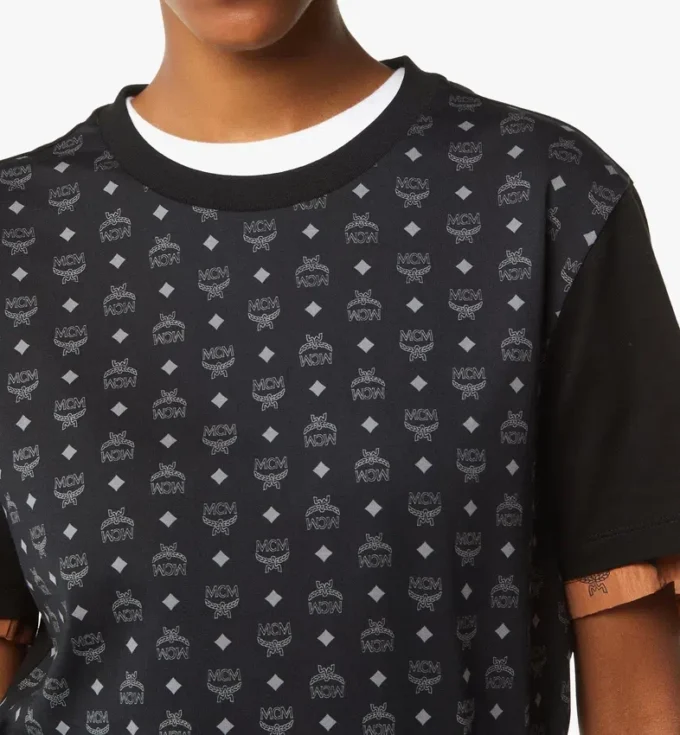Monogram Print T-Shirt in Organic Cotton