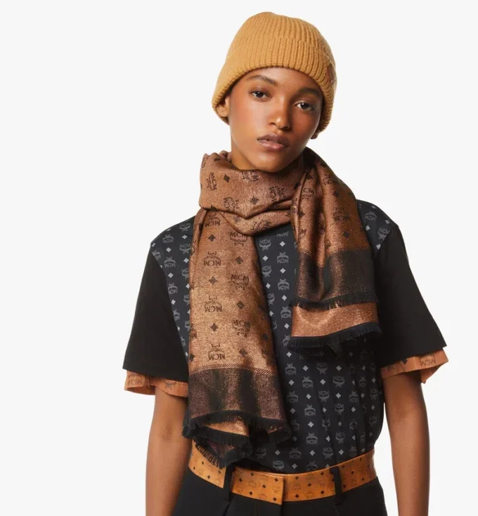 Monogram Shawl in Wool-Silk Jacquard Monogram Shawl in Wool-Silk Jacquard