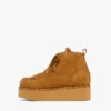 Platform Boots in Calfskin Suede Leather