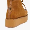 Platform Boots in Calfskin Suede Leather