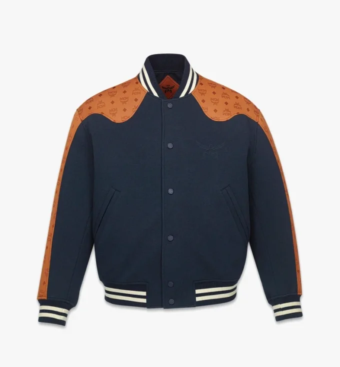 Ponte Varsity Jacket in Monogram Neoprene Jacquard