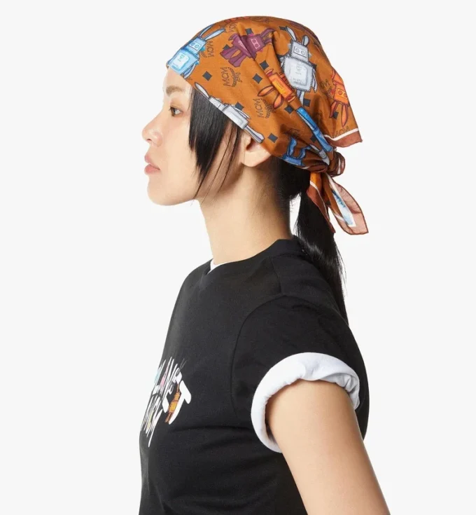 Rabot Monogram Print Bandana Scarf