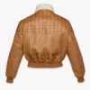 Shearling Bomber Jacket in Visetos Leather Mix