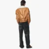 Shearling Bomber Jacket in Visetos Leather Mix