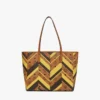 Studded Toni Top-Zip Shopper in Mega Herringbone Visetos