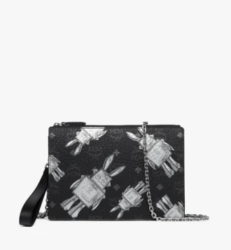 Wristlet Standing Pouch with Chain Strap in Rabot Visetos Wristlet Standing Pouch with Chain Strap in Rabot Visetos