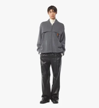 Zip Cardigan in Wool and Recycled Cashmere