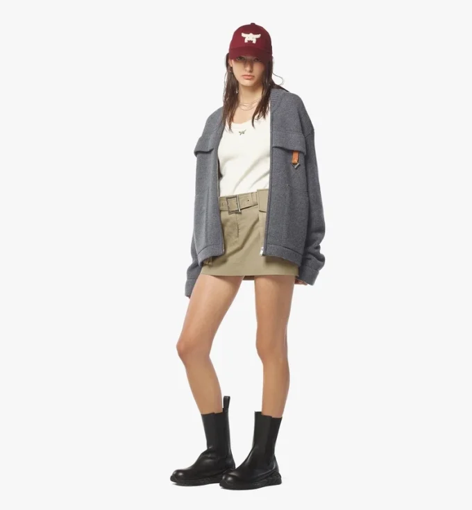 Zip Cardigan in Wool and Recycled Cashmere