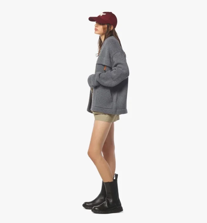 Zip Cardigan in Wool and Recycled Cashmere