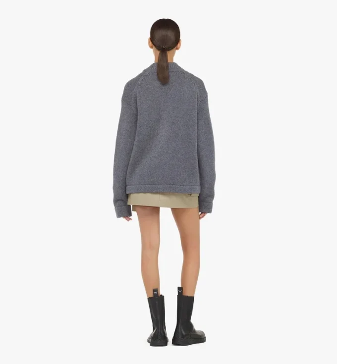 Zip Cardigan in Wool and Recycled Cashmere